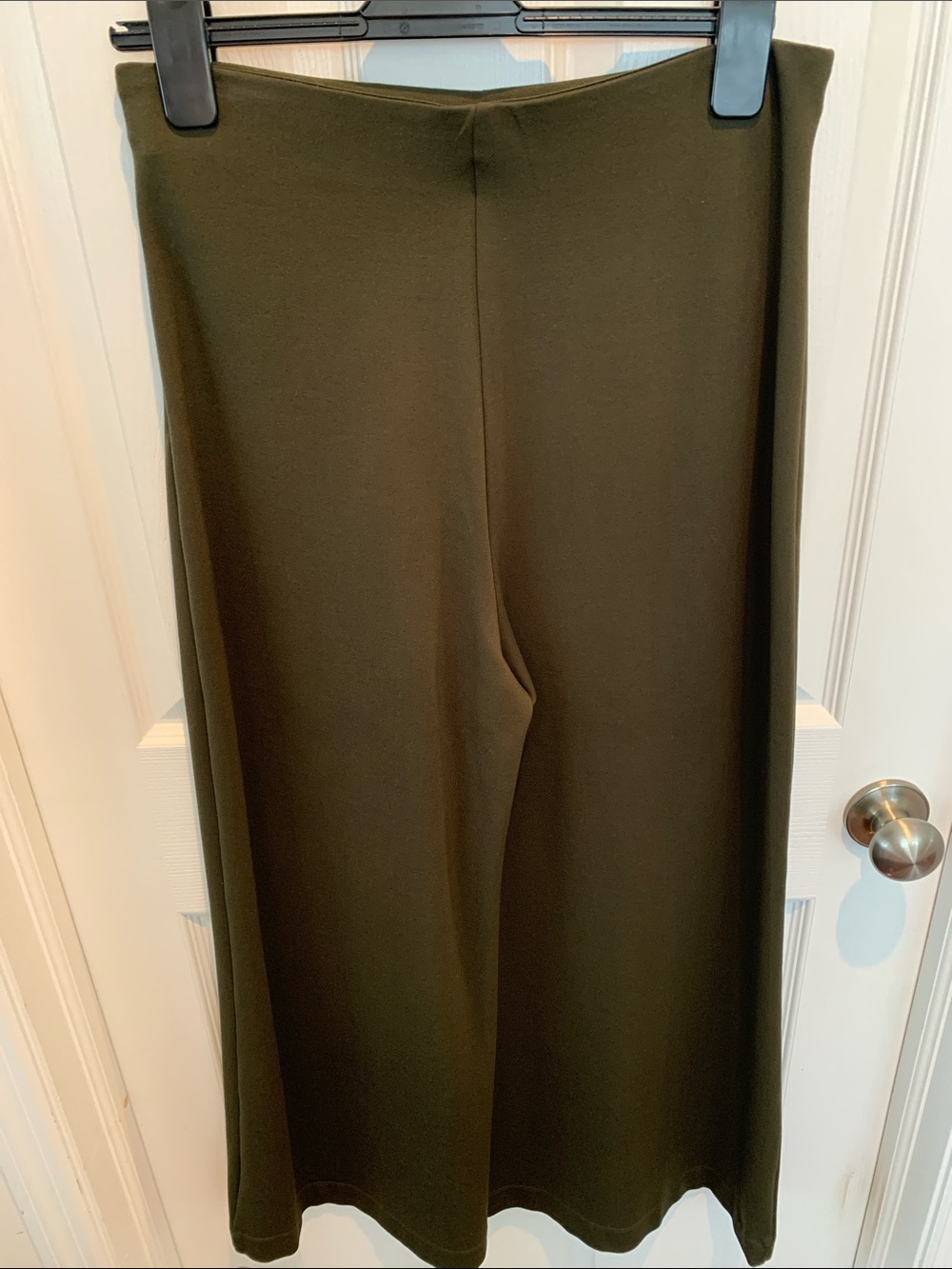 Quince Ultra-Stretch Ponte Super Wide Leg Pants Olive Green Large - Picture 3 of 7
